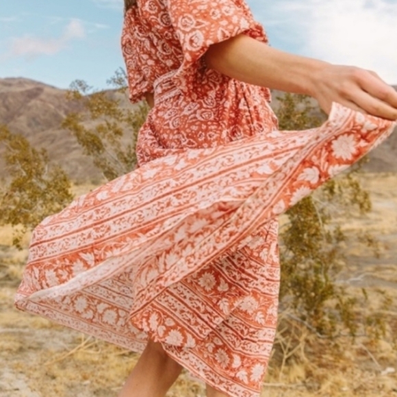 cleobella Ethically Handmade Artisan Crafted Sara Midi Dress - Picture 8 of 8